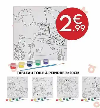 Maxi Bazar Tableau Toile à Peindre 2 X 20 Cm offre