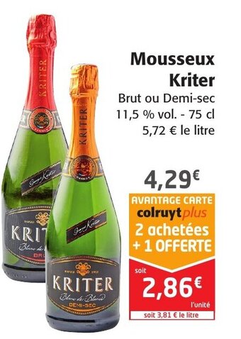 Colruyt Mousseux Kriter offre