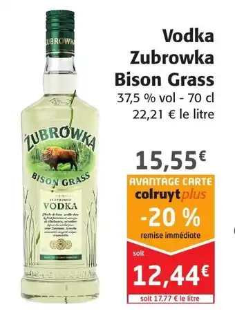 Colruyt Vodka Zubrowka Bison Grass offre