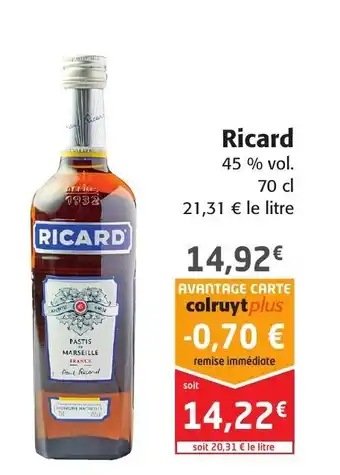 Colruyt Ricard 45% Vol offre