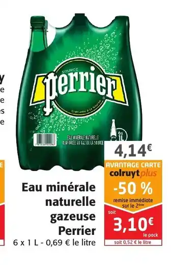 Colruyt Eau Minérale Naturelle Gazeuse Perrier offre