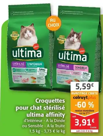 Colruyt Croquettes Pour Chat Stérilisé Ultima Affinity offre