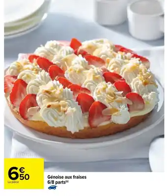 Carrefour Génoise aux fraises 6/8 parts offre