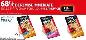 Auchan Sodebo bon plan sur la gamme sandwich sodebo offre