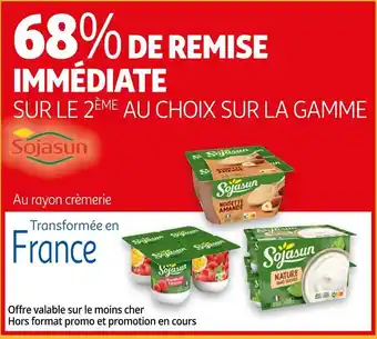 Auchan Sojasun bon plan sur la gamme de la marque sojasun offre