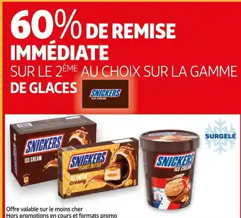 Auchan Snickers bon plan sur la gamme de glaces snickers offre