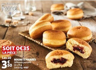 Auchan Beignets fourrés offre