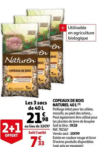 Auchan Copeaux de bois naturel 40 l offre