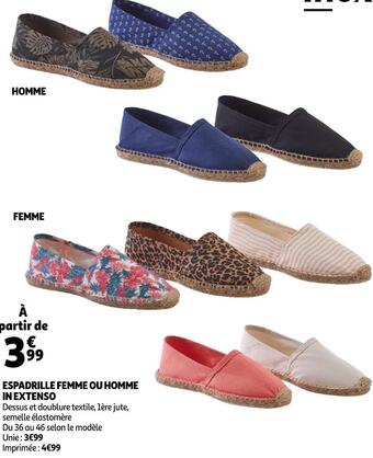 Auchan In extenso espadrille femme ou homme offre