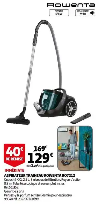 Auchan Rowenta aspirateur traineau ro7212 offre