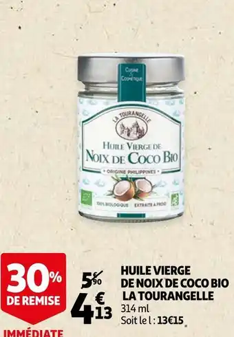 Auchan La tourangelle huile vierge de noix de coco bio offre