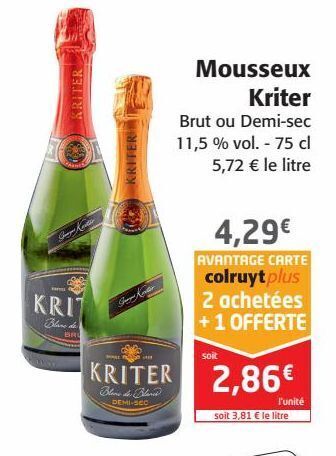 Colruyt Mousseux kriter offre