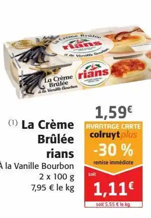 Colruyt La crème brulée rians offre