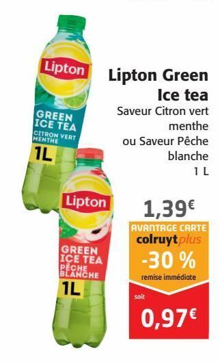 Colruyt Lipton green ice tea offre