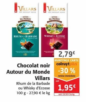 Colruyt Chocolat noir autour du monde villars offre