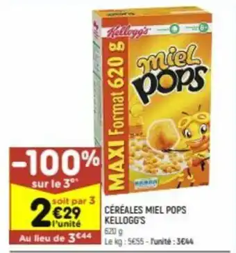 Leader Price Céréales Miel Pops Kellogg's offre