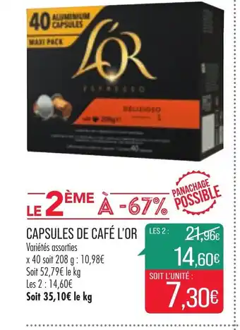 Match Capsules De Café L'or offre