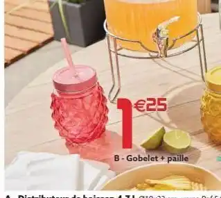 Gifi €25 1 b- gobelet + paille offre