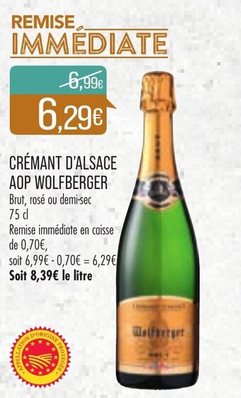 Match Crémant d'alsace aop wolfberger offre