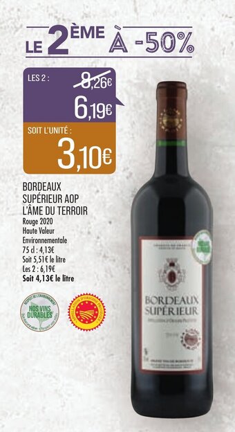 Match Bordeaux supérieur aop l'âme du terroir offre