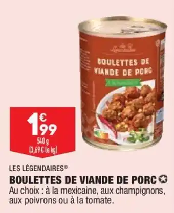 ALDI Boulettes de viande de porc offre