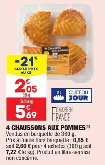 ALDI 4 Chaussons aux pommes offre