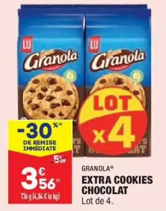 ALDI Granola extra cookies chocolat offre
