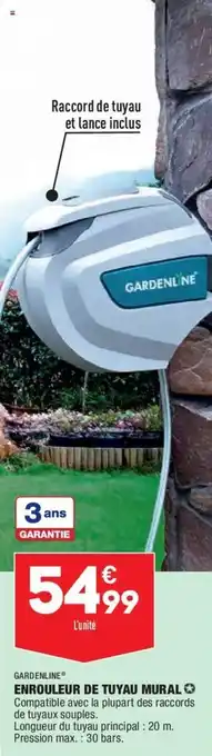 ALDI Gardenline enrouleur de tutau mural offre