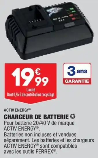 ALDI Activ energy chargeur de batterie offre