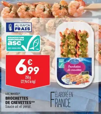 ALDI Loc marée brochettes de crevettes offre