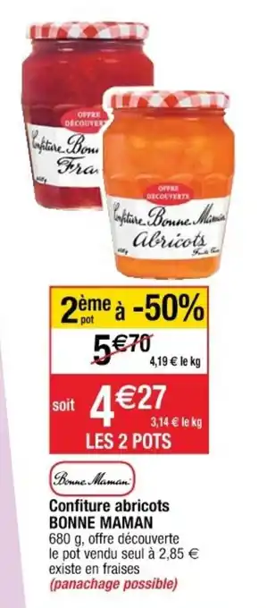 Cora x Carrefour Confiture abricots BONNE MAMAN offre
