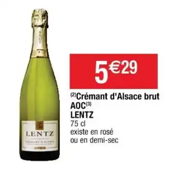 Cora x Carrefour Crémant d'alsace brut AOC LENTZ offre