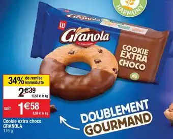 Cora x Carrefour Cookie extra choco GRANOLA offre