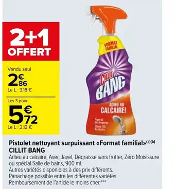 Carrefour Pistolet nettoyant surpuissant format familial Cillit Bang offre