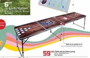 Gifi €99 6 jeu de quilles finlandaises dim. @sxh. 15cm 1 lanceur h.22 cm, 12 quilles, pin, des 3 ans ref. 408275 59 offre