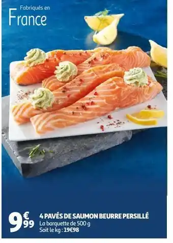 Auchan 4 pavés de saumon beurre persillé offre