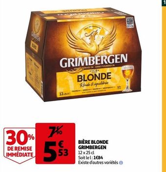 Auchan Bière blonde grimbergen offre