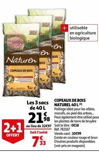 Copeaux de bois naturel 40 l