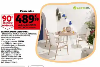 Auchan Salon de jardin 4 personnes offre