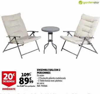 Auchan Ensemble balcon 2 personnes offre