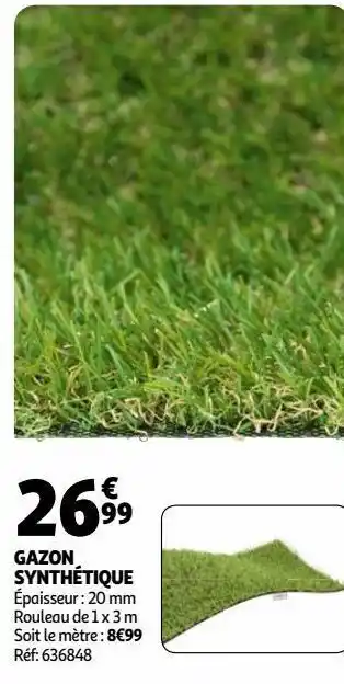 Auchan Gazon synthétique offre