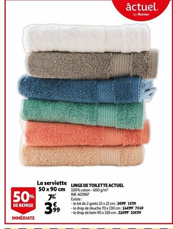 Auchan Linge de toilette actuel offre