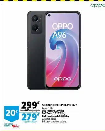 Auchan Smartphone oppo a96 5g offre