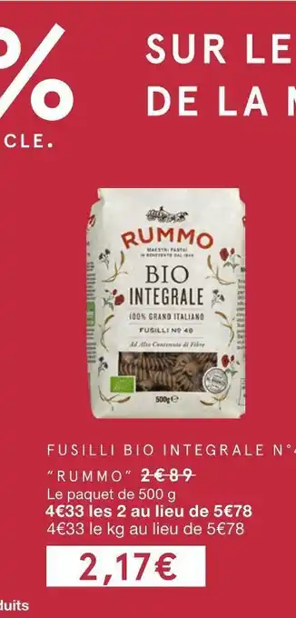 Monoprix Rummo fusilli bio integrale n°48 offre