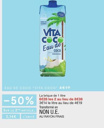 Monoprix Vita coco eau de coco offre