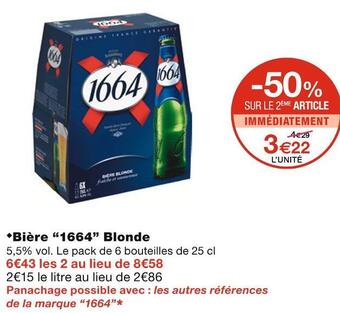Monoprix 1664 bière blonde offre