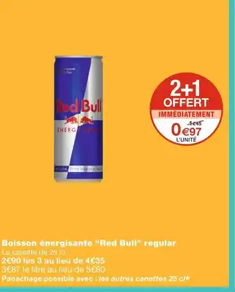 Monoprix Red bull boisson énergisante regular offre