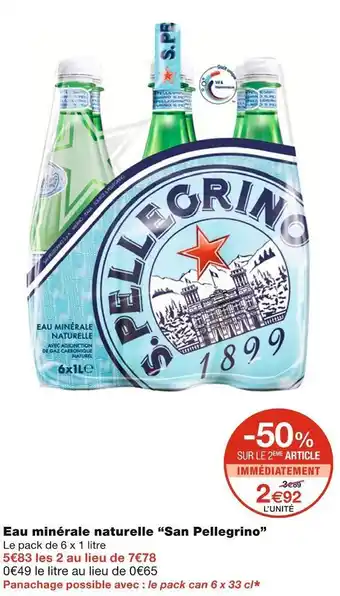 Monoprix San pellegrino eau minérale naturelle offre