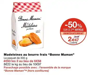 Monoprix Bonne maman madeleines au beurre frais offre
