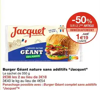 Jacquet burger géant nature sans additifs